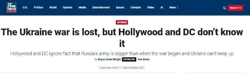 „Wojna na Ukrainie jest przegrana, ale Hollywood i Waszyngton o tym nie wiedzą”…